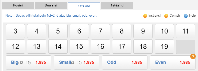 Taruhan 1st+2nd 