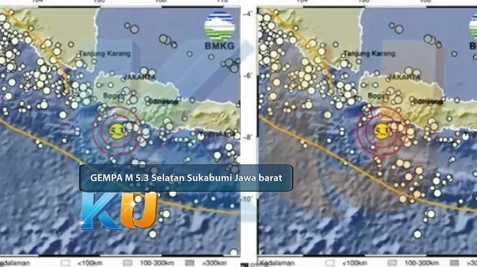 GEMPA Sukabumi M 5.3 Selatan Jawa barat - dari KUBET DW